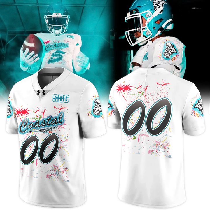 Men's Nike Coastal Carolina Football "Glow in the Dark" Uniform Men's Nike Coastal Carolina Football "Glow in the Dark" Uniform