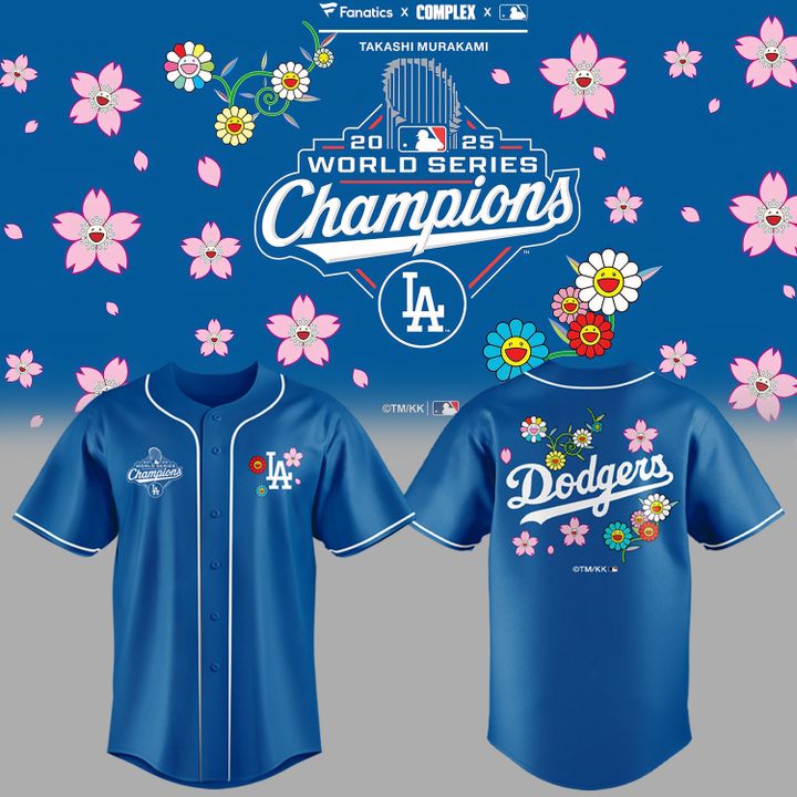 Takashi Murakami x LA Dodgers World Series Champions 2025 Baseball Jersey Takashi Murakami x LA Dodgers World Series Champions 2025 Baseball Jersey