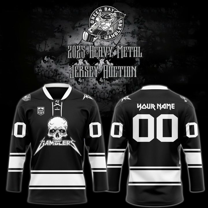 Limited Editions Green Bay Gamblers HEAVY METAL NIGHT JERSEYS Limited Editions Green Bay Gamblers HEAVY METAL NIGHT JERSEYS