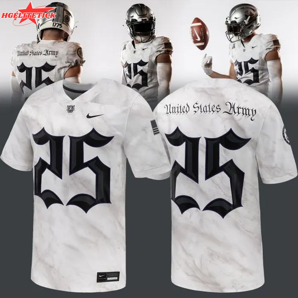 Army Black Knights Football Nike Army 250 Collection Game Jersey - White Army Black Knights Football Nike Army 250 Collection Game Jersey - White