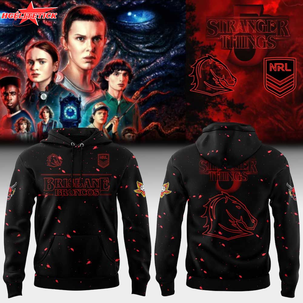 B Broncos Stranger Things 5 Combo Hoodie B Broncos Stranger Things 5 Combo Hoodie