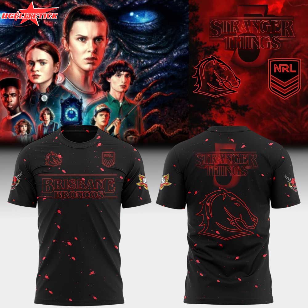 B Broncos Stranger Things 5 Combo Shirt B Broncos Stranger Things 5 Combo Shirt