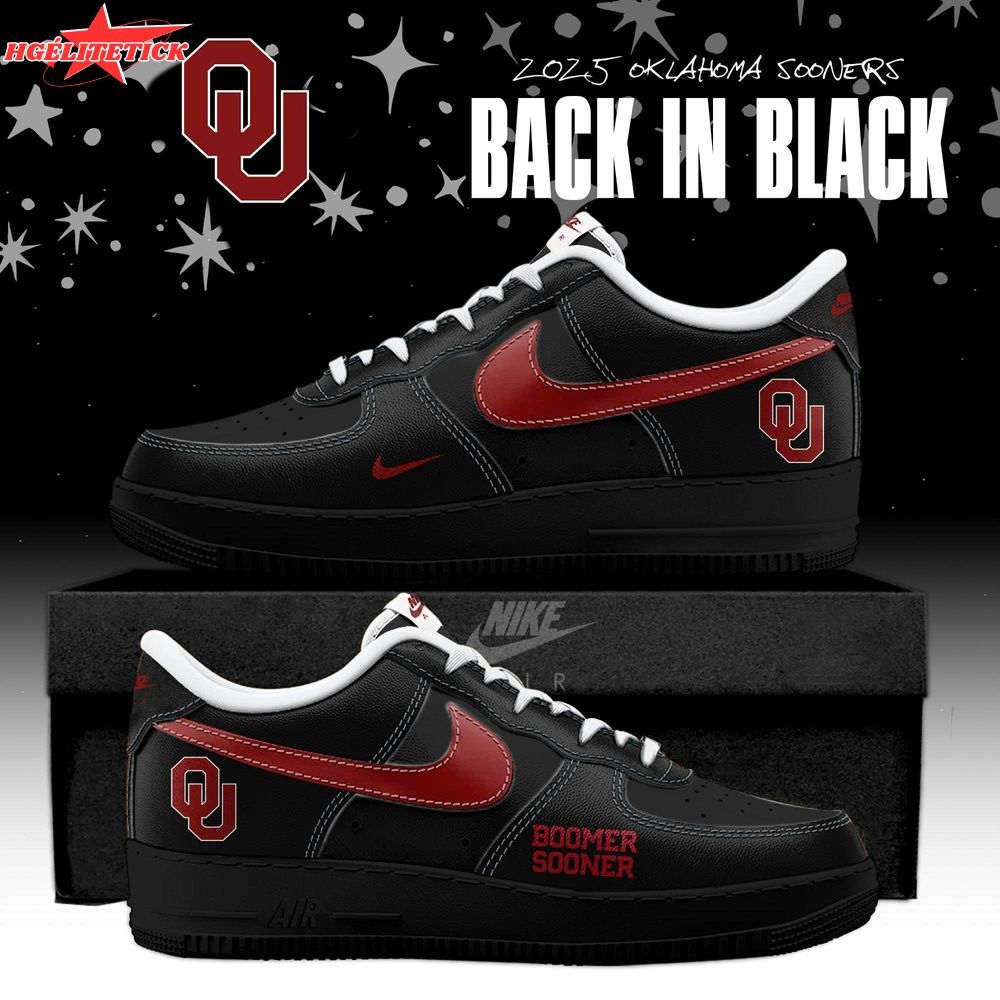 Back In Black Oklahoma Sooners 2025 AF1 Special Edition Back In Black Oklahoma Sooners 2025 AF1 Special Edition