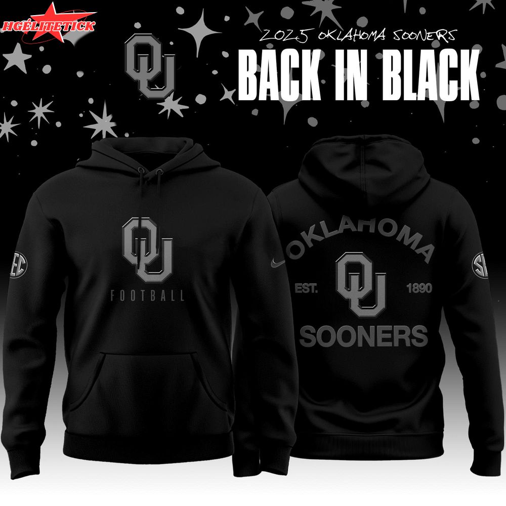 Back In Black Oklahoma Sooners 2025 Special Edition Hoodie Back In Black Oklahoma Sooners 2025 Special Edition Hoodie