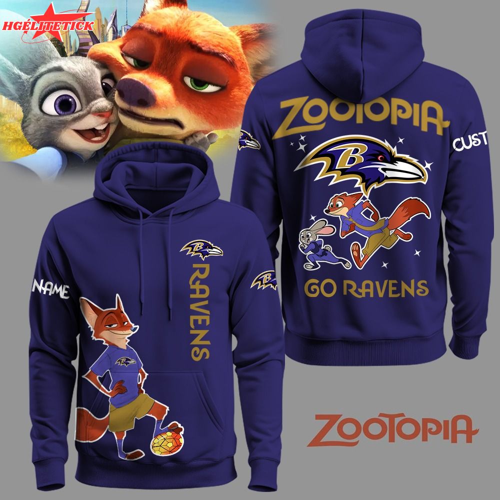 Baltimore Ravens Football Zootopia Hoodie 2025 Limited Edition-3D Unisex Hoodie Baltimore Ravens Football Zootopia Hoodie 2025 Limited Edition-3D Unisex Hoodie