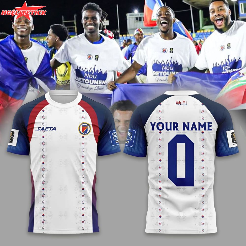 Haïtienne | Premium World Cup Football 3D White Shirt Haïtienne | Premium World Cup Football 3D White Shirt