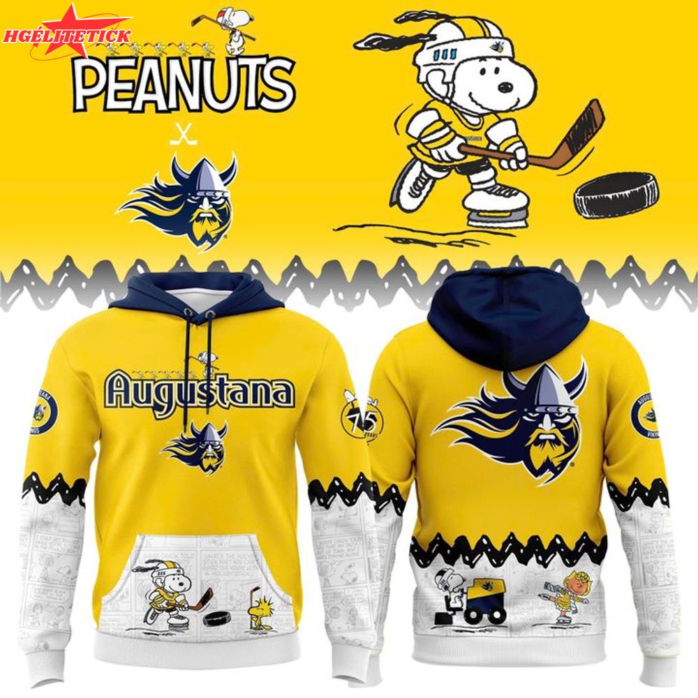 Limited Edition Augustana Vikings '' Peanuts Night '' Snoopy Hoodie Limited Edition Augustana Vikings '' Peanuts Night '' Snoopy Hoodie