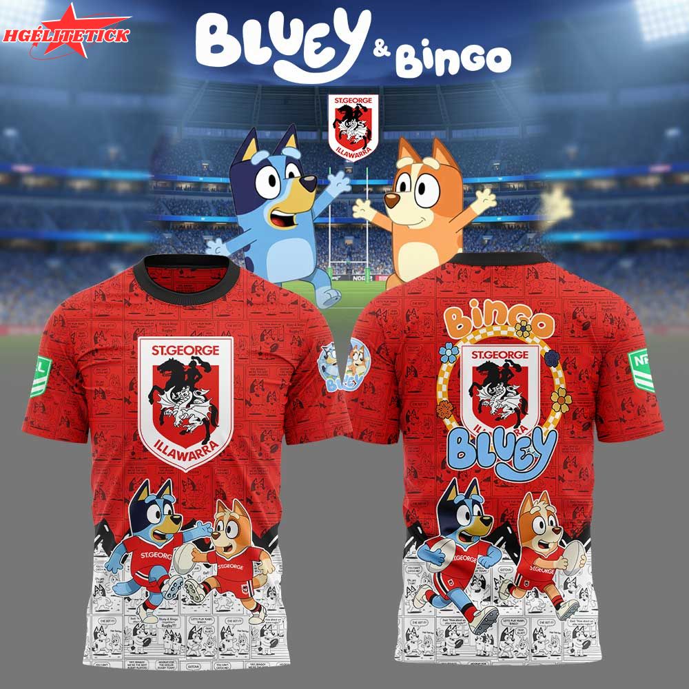 Limited Edition St.Dragons Bluey and Bingo Comic Shirt Limited Edition St.Dragons Bluey and Bingo Comic Shirt