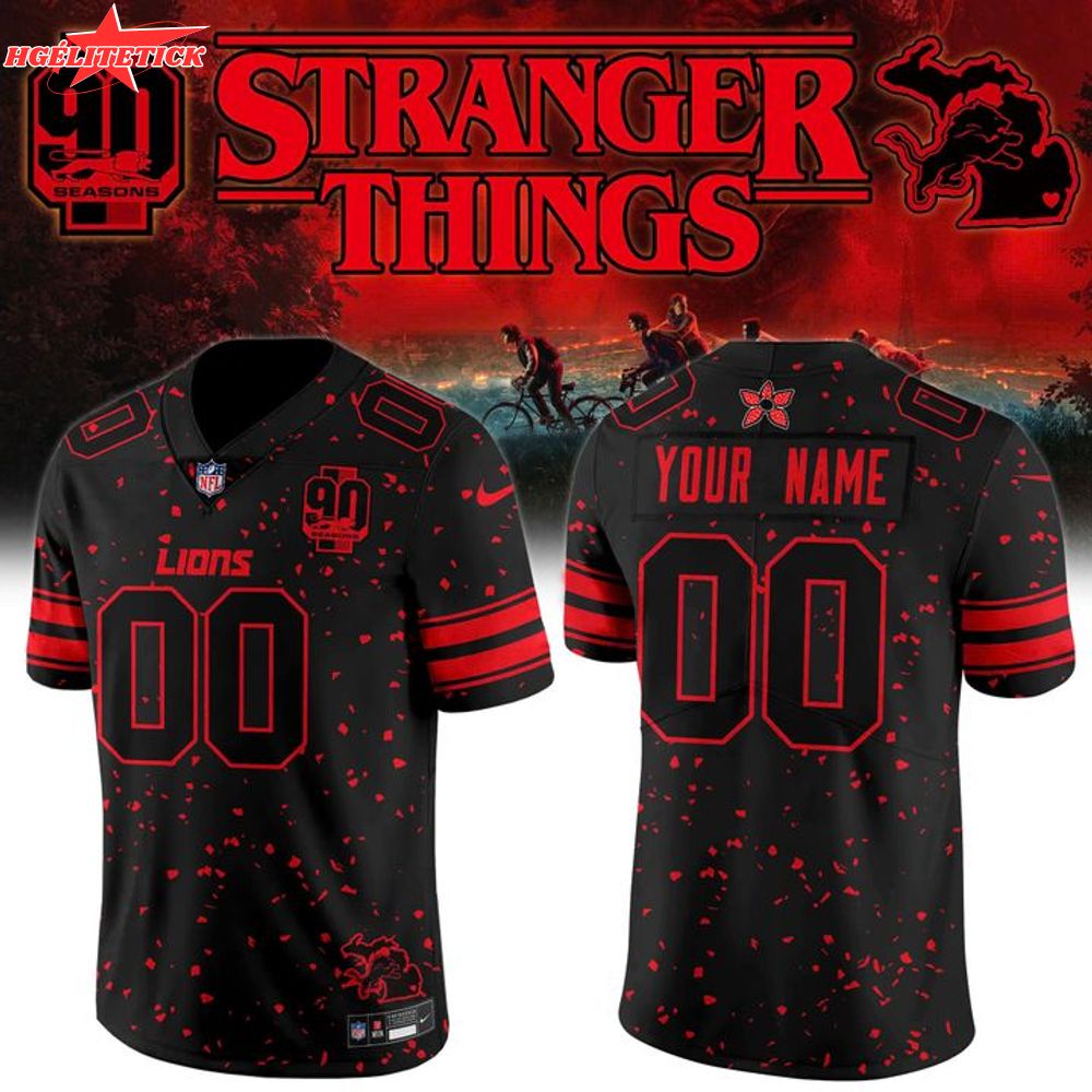 Lions "Stranger Things Edition" Limited Football Jersey V2 (Custom) Lions "Stranger Things Edition" Limited Football Jersey V2 (Custom)