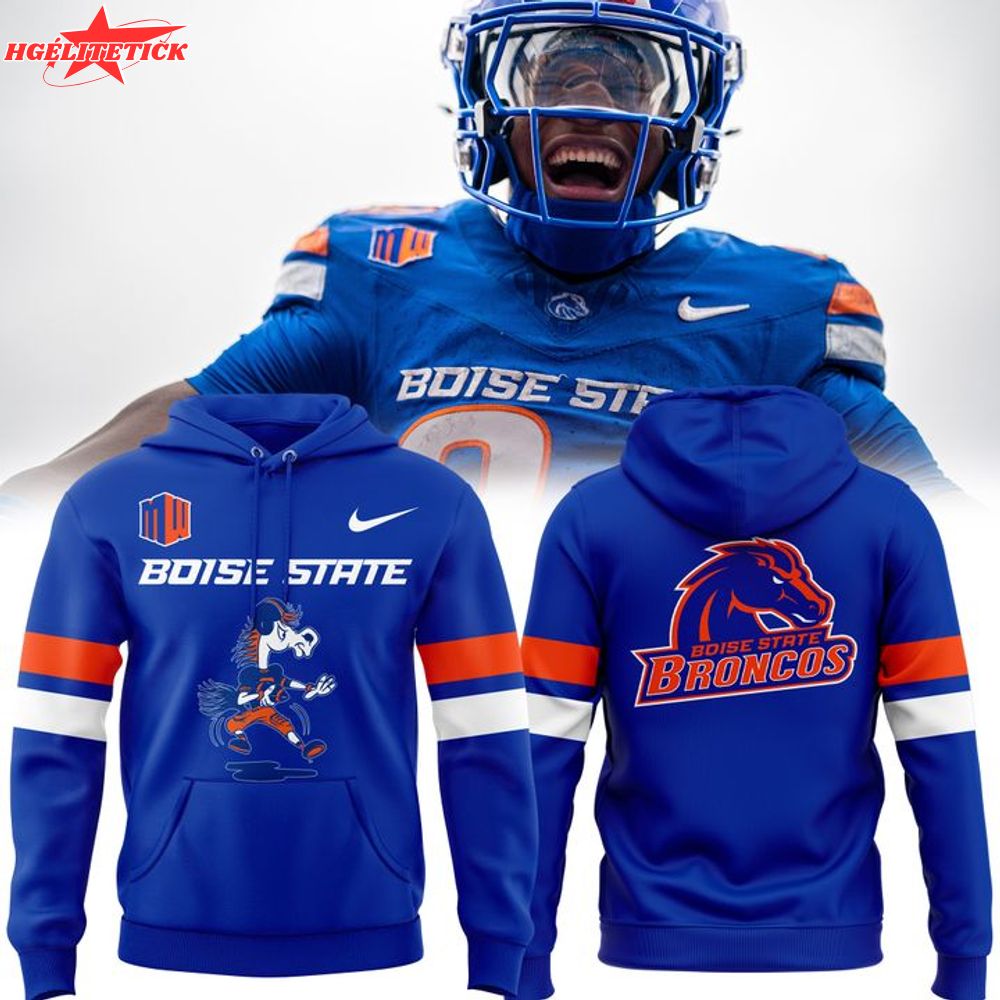 Men's Blue Nike Boise State Football Hoodie Men's Blue Nike Boise State Football Hoodie