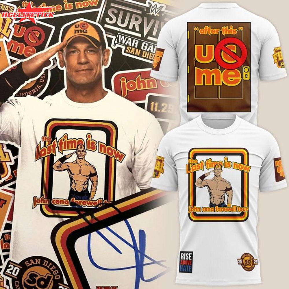 Men's White John Cena Farewell Tour 2025 San Diego T-Shirt Men's White John Cena Farewell Tour 2025 San Diego T-Shirt