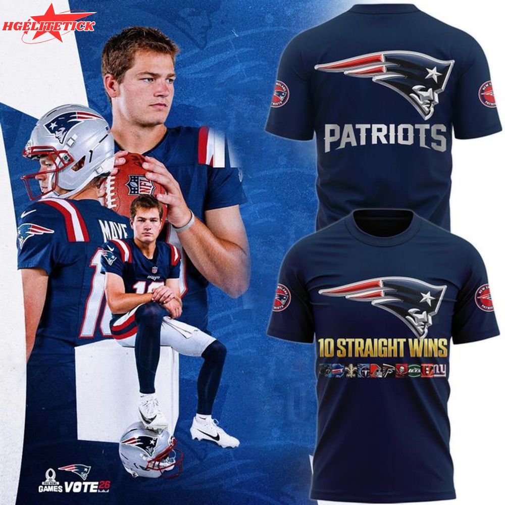 New England Patriots TEN wins in a row for the Pats T-shirt New England Patriots TEN wins in a row for the Pats T-shirt
