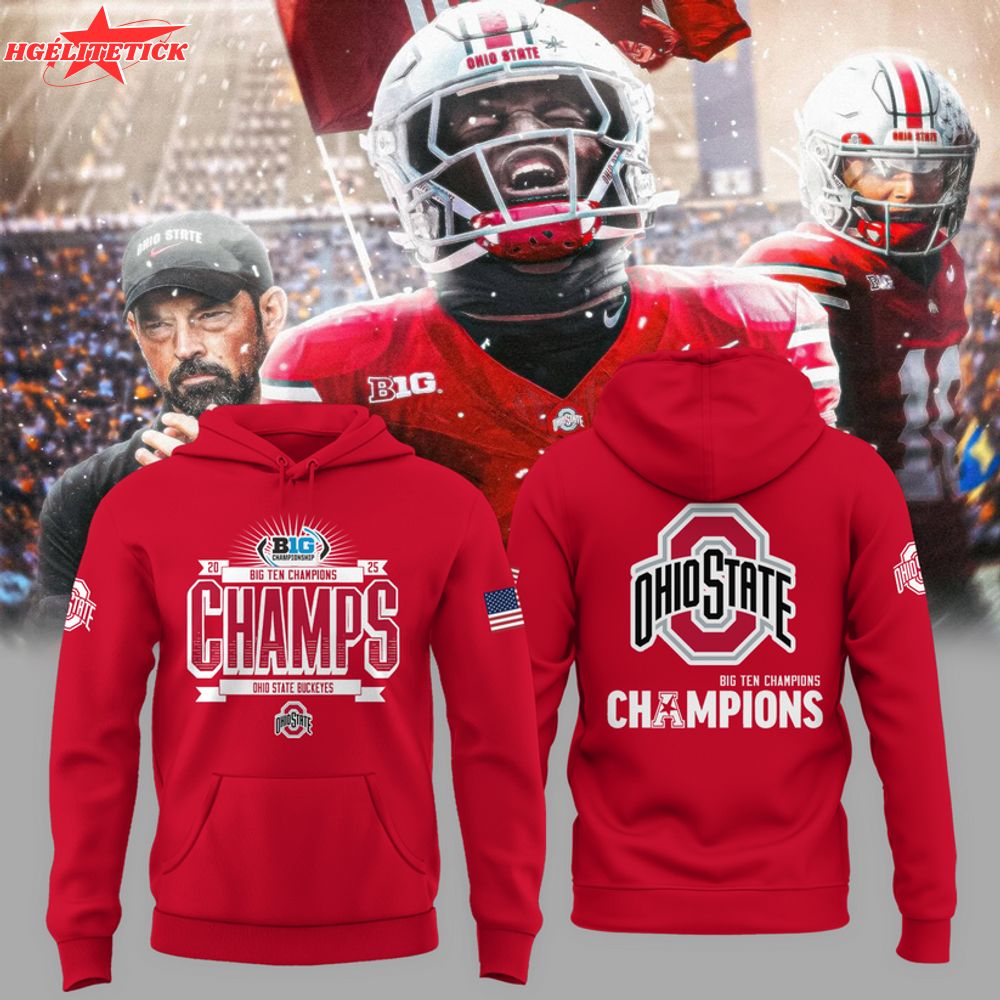 Ohio State Buckeyes Red Hoodie- We Are Champions 2025 Ohio State Buckeyes Red Hoodie- We Are Champions 2025