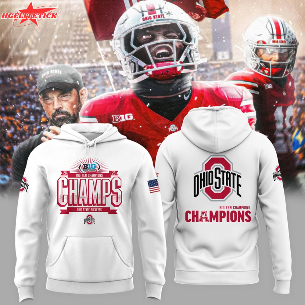 Ohio State Buckeyes White Hoodie - We are champions 2025 Ohio State Buckeyes White Hoodie - We are champions 2025