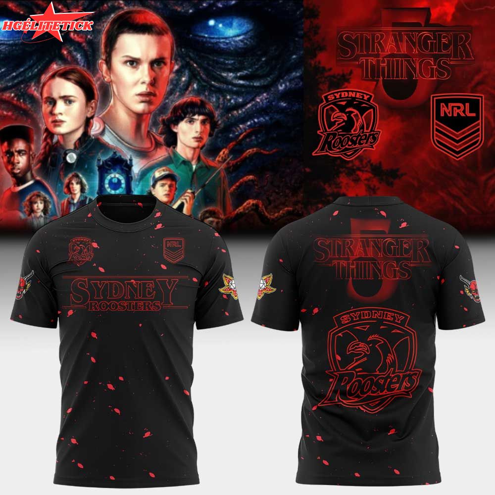Sydney Roosters Stranger Things 5 Combo Shirt Sydney Roosters Stranger Things 5 Combo Shirt