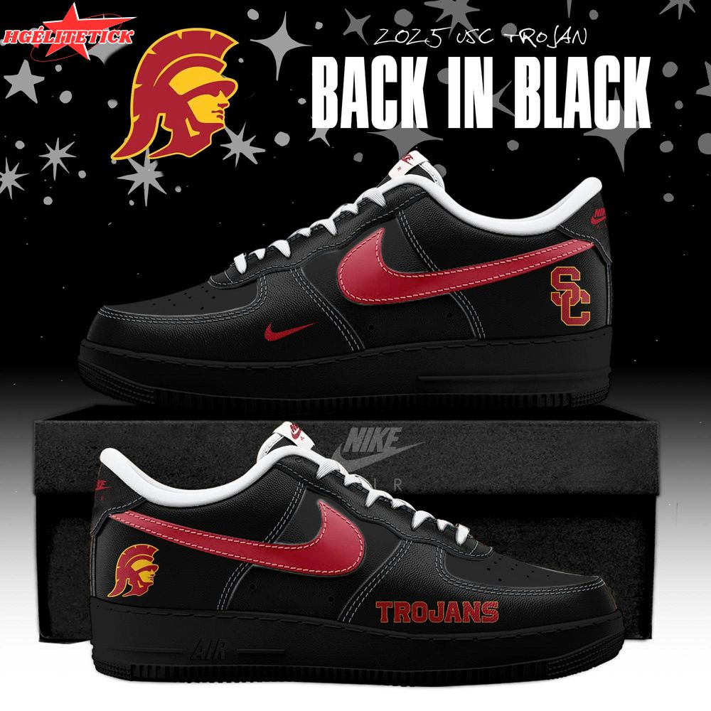 USC Trojans Back In Black 2025 Special Edition AF1 Sneakers USC Trojans Back In Black 2025 Special Edition AF1 Sneakers