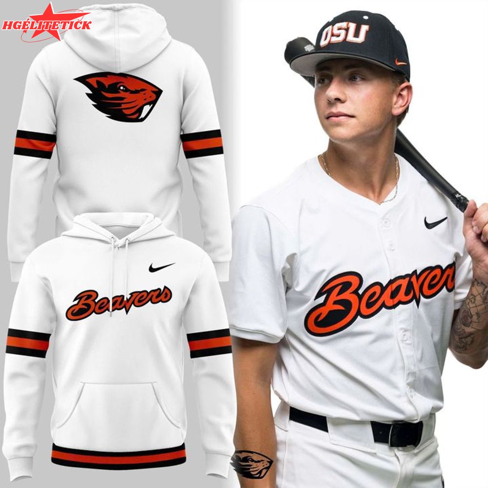 White Oregon State Beavers Baseball Classic Wordmark Hoodie - Special Edition White Oregon State Beavers Baseball Classic Wordmark Hoodie - Special Edition